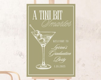 Martini Graduation Party Welcome Sign Template (20x30in)