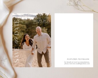 Engagement Photo Save The Date Template: Minimalist Wedding (Digital Template)