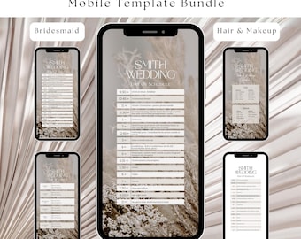Mobile Wedding Timeline Template Bundle: Bridal Party Schedule (Digital Download)