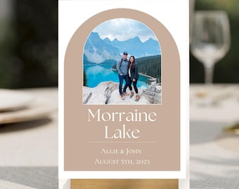 Travel Destination Wedding Table Number Design Template for Couples That Love Travel, Wedding Table Number with Travel Destinations