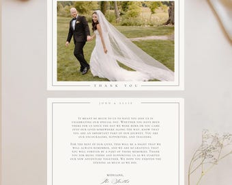 Wedding Photo Thank You Card Template (Digital Download)