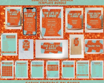 The Life Of A Bride Bridal Shower Complete Template Bundle (Digital Download)