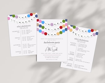 In Her Bride Era Bachelorette Itinerary and Invitation Template Friendship Bracelet Bachelorette Itinerary