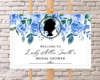 Tea Party Bridal Shower Welcome Sign Digital Template