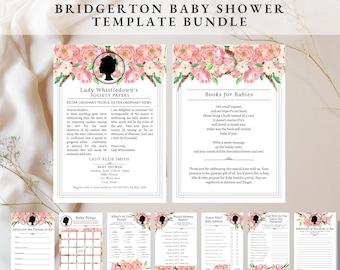 Tea Party Baby Shower Invitation & Games Template Bundle (Digital)
