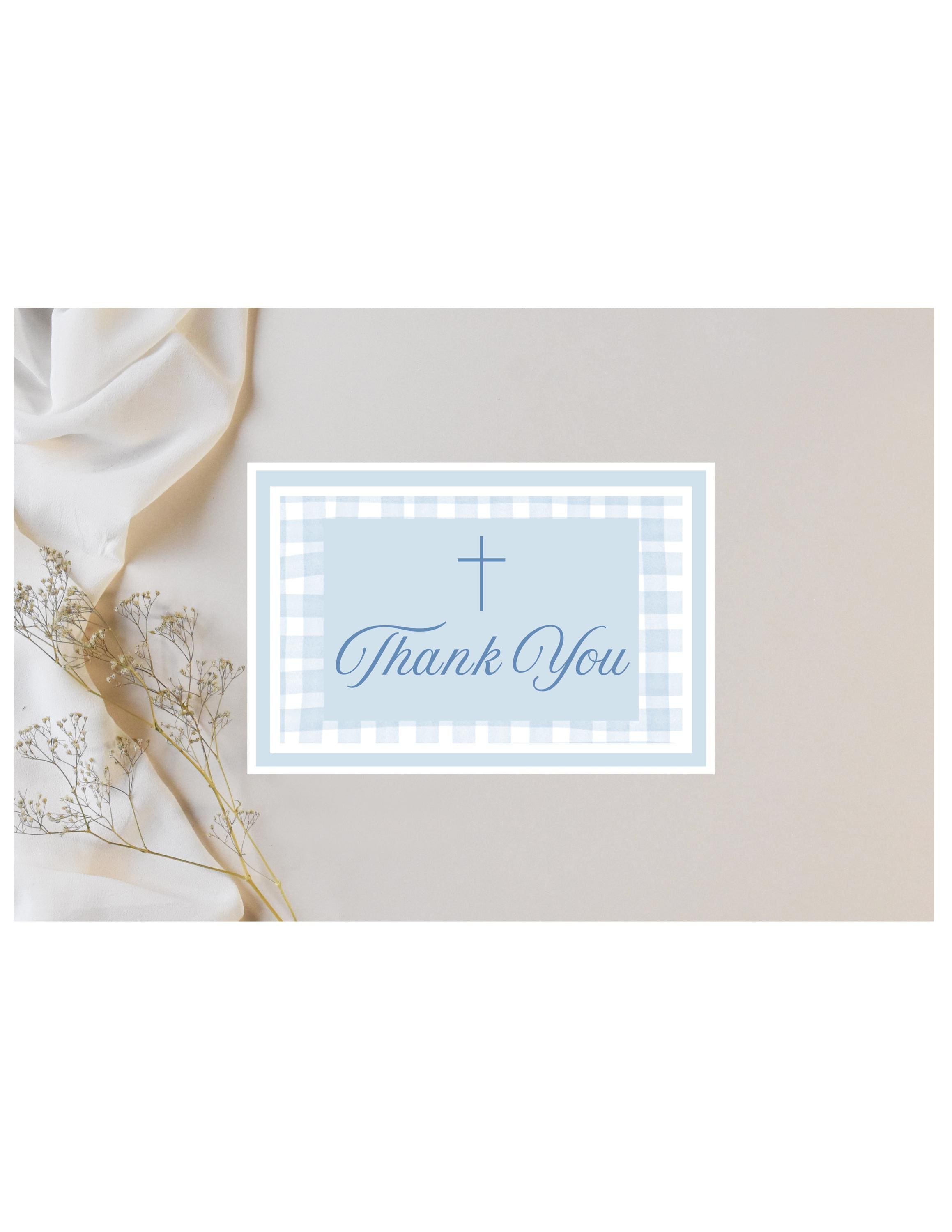 10 Personalised Christening / Baptism Thankyou PHOTO Cards N175