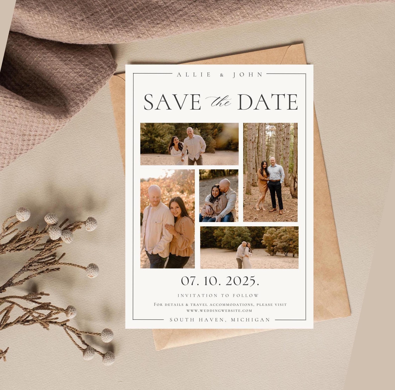 Save the Date Template Digital Download Wedding Custom Color Save the ...