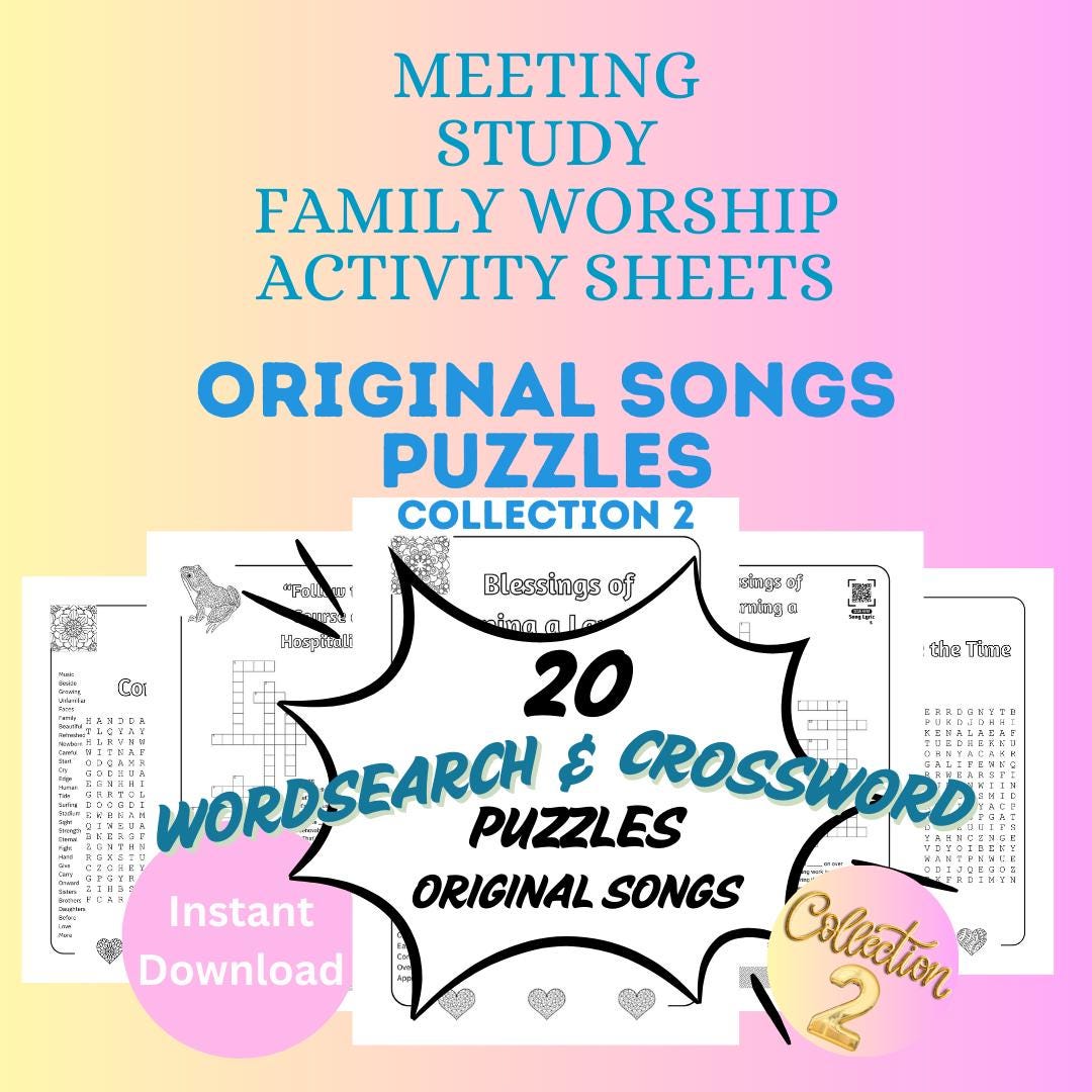 Original Songs Crossword and Wordsearch Puzzles Collection 2 JW