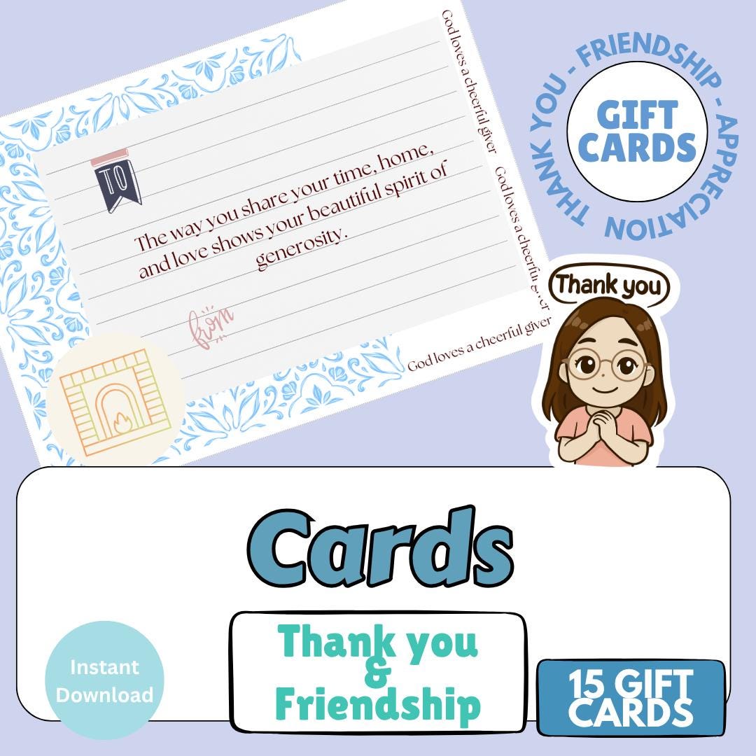 Generosity Card Thank You & Friendship Cards | Printable Bible Verse Postcards ...