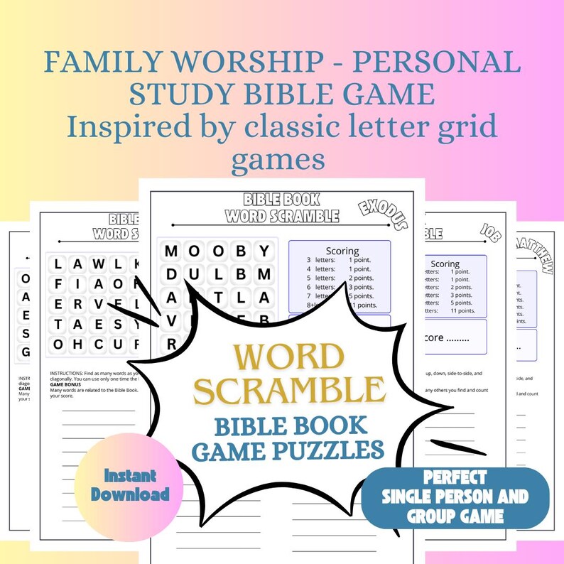 Scrambled Scriptures Bible Word Scramble – Printable Scripture Puzzle Game | Fun Family ...