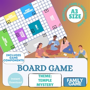 Board Game: Temple Mystery - A Bible Trivia Game A4 and A3 Printable sizes (PDF Download)