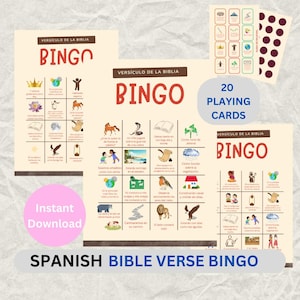 Juego de bingo en español de los Testigos de Jehová. Bingo con versículos bíblicos para todas las edades. Descarga instantánea en formato PDF. Actividad de adoración familiar. Imprime y juega.