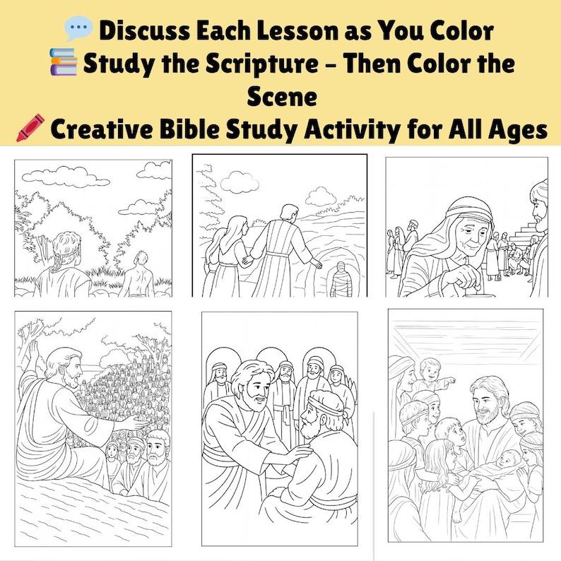 Coloring Book: Jesus Theme - Bible Story Scenes About Jesus 30 ...