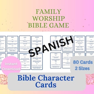 Cartes de personnages bibliques JW ESPAGNOL - Tous les âges - Faciles à difficiles - Connaissances bibliques - Anecdotes - Traduction du monde nouveau - Activité de louange en famille JW.