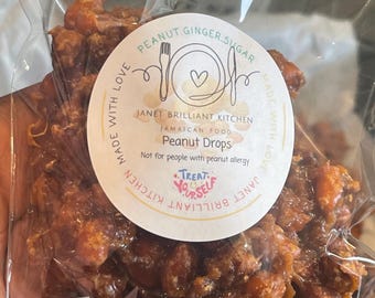 Jamaican Peanut Drops: Ginger Peanut Snack (Individually Bagged)