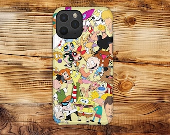 Funda protectora resistente para iPhone, Samsung Galaxy y Google Pixel inspirada en dibujos animados