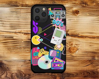 90's Retro -- iPhone, Samsung Galaxy, Google Pixel - Protective Shell Tough Phone Case
