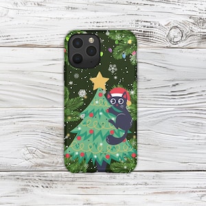 Albero di Natale Gatto -- iPhone, Samsung Galaxy, Google Pixel - Custodia protettiva resistente per telefono