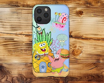 Spongebob inspired -- iPhone, Samsung Galaxy, Google Pixel - Protective Shell Tough Phone Case