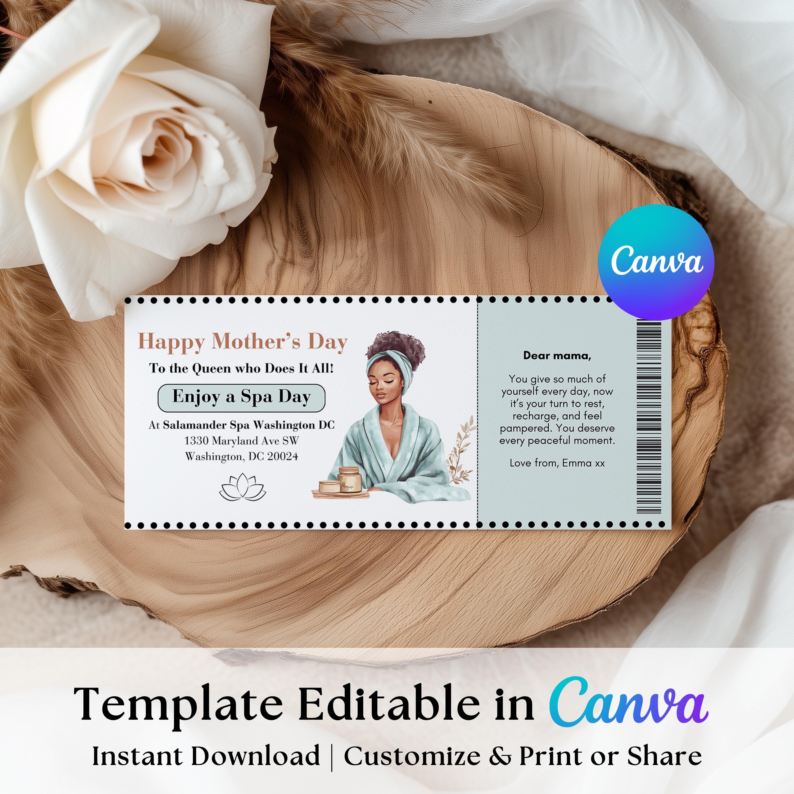 Mothers day ticket - Etsy México, image size:3000x3000