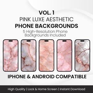 Pink Aesthetic Phone Wallpaper, Pink iPhone Background, Pink Android Background, Wallpaper Aesthetic, Modern Phone Screen, Pink Background