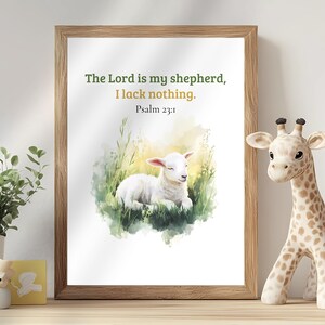 Psalm 23 Digital Wall Art | The Lord Is My Shepherd | Scripture Wall Art | Christian Bible Verse Print | Faith Home Decor | Instant Download