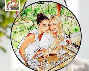 Friendship Gifts, Personalized Best Friends Glass Suncatcher, Bestie Gifts, Best Friend Birthday Gifts, Soul Sisters Gifts, Window Hanging