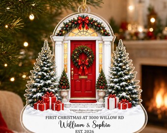 Personalized New Home Christmas Ornament, Custom House Address Christmas Ornament, Housewarming Gift, Realtor Client Gift, New Home Keepsake