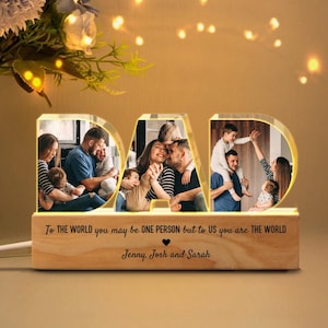 Personalized Dad Photo Night Light, Custom Dad Photo Collage Gift, Father's Day Gift, Gift for Dad, Gift For Husband, Gifts from Daughter Bild 1