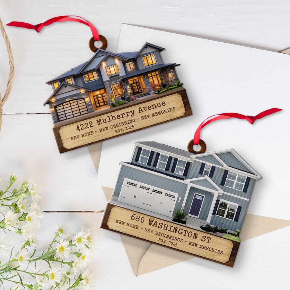 Personalized New Home Photo Ornament, Custom House Address Christmas ...