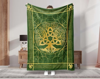 Celtic Tree Of Life Blanket, Viking Blanket, Celtic Knot Blanket, Irish Blanket, Shamrock Blanket, Scottish Blanket, Scandinavian Blanket