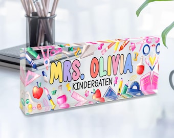 Personalized Teacher Desk Name Plate, Teacher Gifts, Custom Teacher Name Sign, Teacher Appreciation, Back to School Gift, Teacher Name Sign