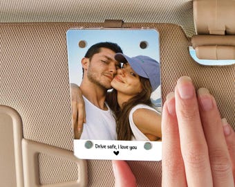 Custom Photo Car Visor Clip, Personalized Couple Photo Car Visor Clip, Drive Safe Visor Clip, Christmas Gift for Boyfriend or Girlfriend
