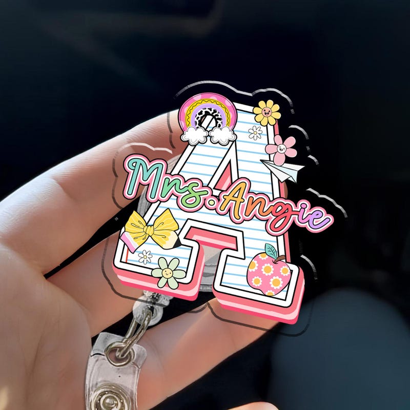 Custom Teacher Name Badge Reel, Teacher Appreciation Gift, Back to School Gift, Gift for Teacher, Back To School, Retractable Badge Reel