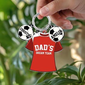 Custom Soccer Dad Keychain, Daddy's Dream Team Keyring, Custom Keychain With Kids Names, Father's Day Gift From Kids, Soccer Dad Gifts