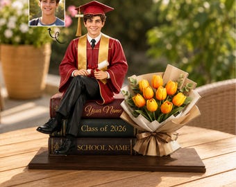 Graduation Gift for Son Daughter, Custom Graduation Wooden Sign, Custom Photo Grad Gift, Graduation Keepsake, Class of 2026 Gift for Her Him