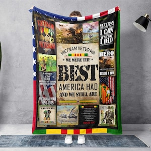 Vietnam Veteran Blanket, US Veteran Blanket, US Army Blanket, Military Blanket, Retired Veteran Blanket, Soldier Blanket, Retired Blanket