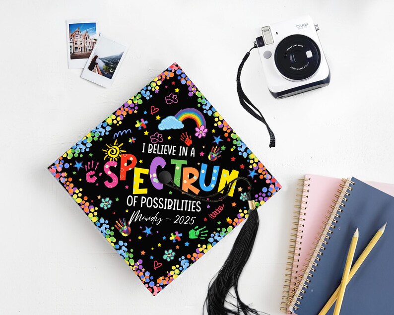 Autism Graduation Designs Personalized Autism Teacher Graduation Cap Topper, Custom Teacher ...