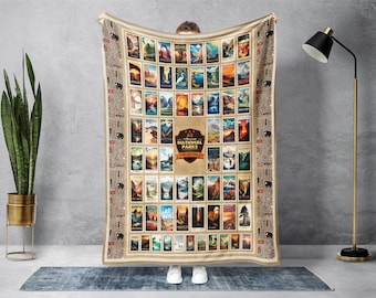 63 American National Parks Blanket, US National Park Blanket, Adventure Blanket, Traveler Blanket, Nature Lover Blanket, Christmas Blanket
