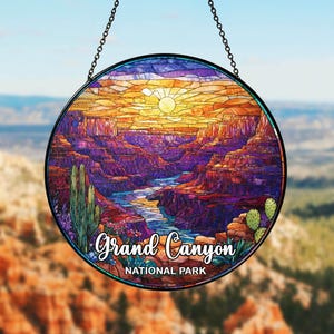 Grand Canyon Suncatcher: US National Park Stained Glass Ornament