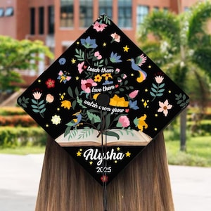 Personalized Teacher Grad Cap Topper, Graduation Cap Topper, Custom Teacher Graduation Cap Topper, Graduation Gift,  Teacher Grad Cap Topper