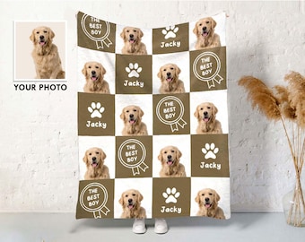 Custom Dog Blanket, Cat Picture Blanket, Personalized Pet Blanket Using Pet Photo + Name, Custom Photo  Blanket for Pet, Dog Memorial Gifts