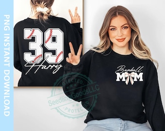 Personalized Baseball Mom Coquette PNG, Custom Kid Name With Number Png, Baseball Player Png, Baseball Lover Png, Bow PNG, Digital Download