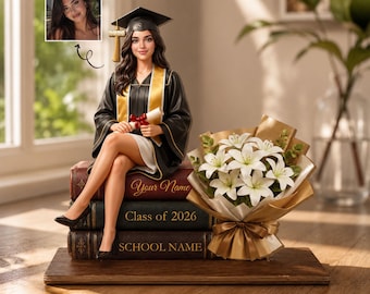 Personalized Graduation Wooden Sign, Class of 2026 Keepsake, Custom Photo Decor, Appreciation Gift, Grad Gift for Daughter, Grad Party Decor
