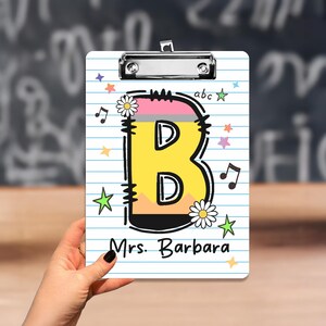 Custom Teacher Pencil Acrylic Clipboard, Teacher Appreciation Gift, Custom Teacher Clipboard with Name, End Of Year Gift, Back To School