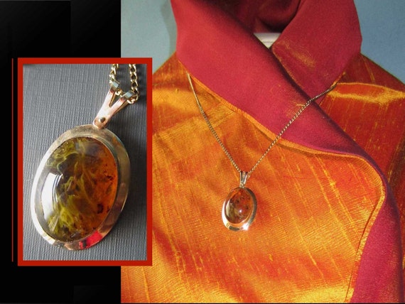 Forever AMBER Amber Pendant in 14K Gold 