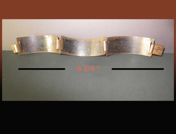 Hungarian PRIMITIVE, Modernist Copper Panel Brace… - image 3