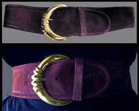 Donna Karen - VTG 80s suede purple belt Purple Suede Belt - Gem main image 3