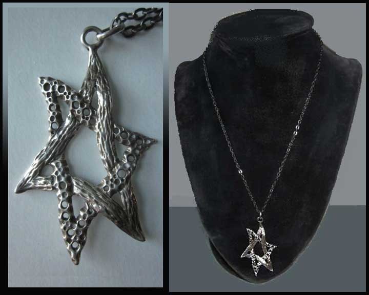 BRUTALIST Star, Large Star of David Pendant/chain, Rough Texture ...
