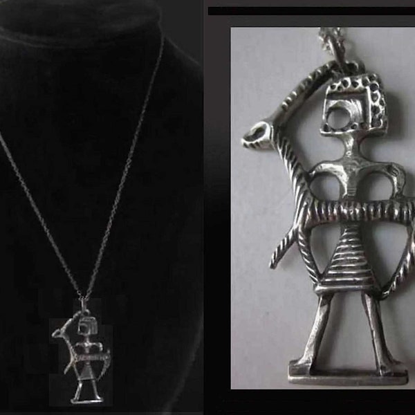 Pingente de ÁRIES com o signo do zodíaco de Aharon Bezalel, aniversário de março/abril, prata 925, joia artística MidMod, modernista israelense, joia vintage/unissex